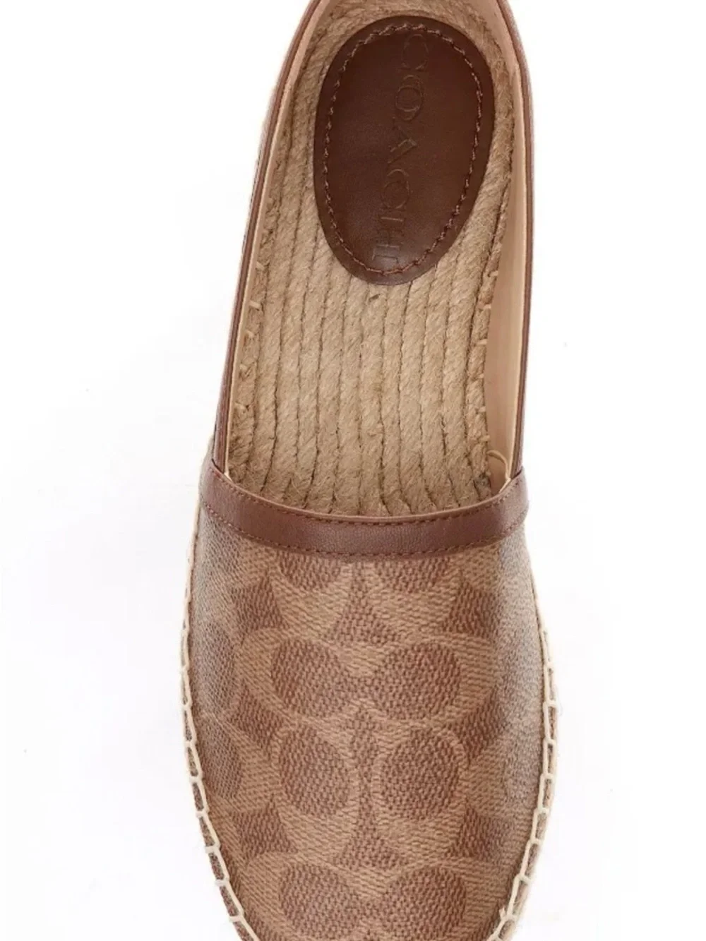 Women's Coach Espadrille Shoes In Signature Jacquard Size 9